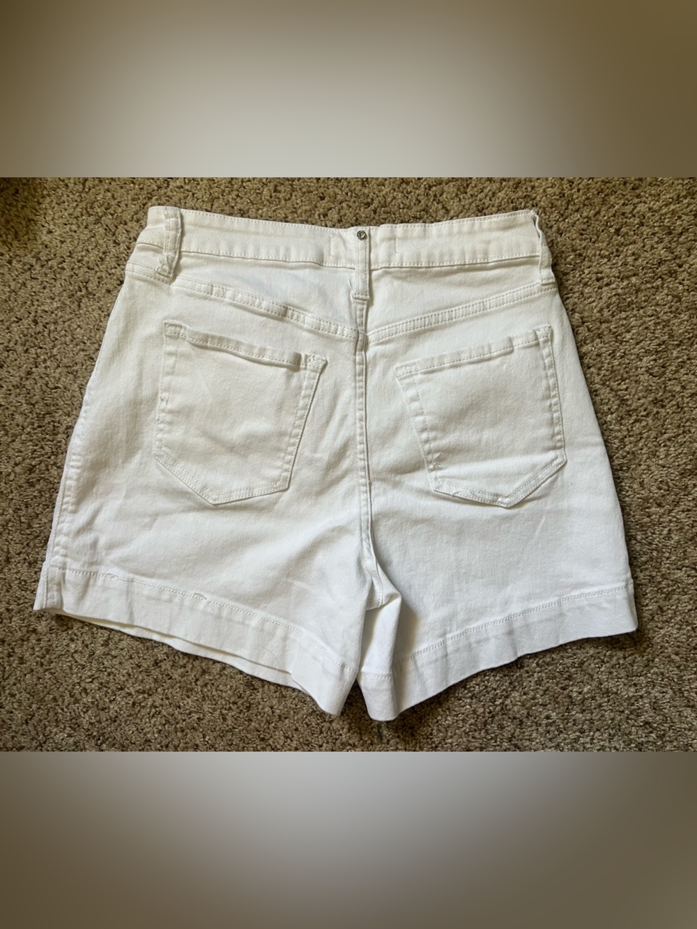 Rebecca‎ Minkoff White High-Rise Denim Shorts - Picture 6 of 13